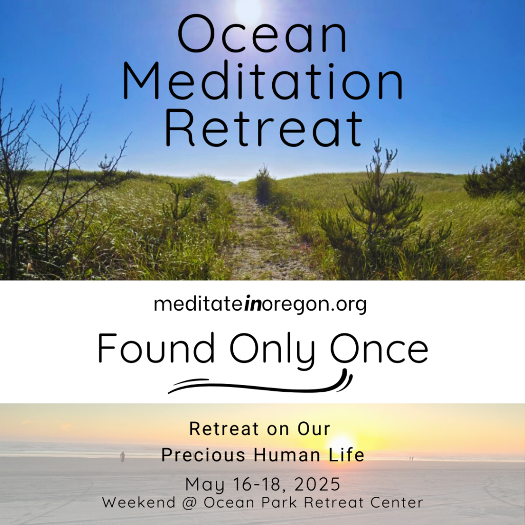 Ocean Meditation Retreat, Ocean Park Washington, Buddhism, PNW Buddhist Sangha, Precious Human Life, Dharma, Wisdom, Compassion, Special annual event, May 16 - May 18 2025, Weekend Retreat, Kadampa Buddhism, Happiness, Inner Peace, Calm anxiety, Meaningful teachings