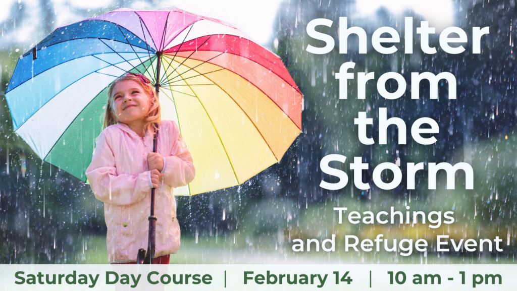 Shelter from the storm, Buddhist Refuge, Mahayana Buddhism, meditation, vow ceremony, spiritual, world peace, inner peace, love, compassion, wisdom, patience, Kadampa tradition, Olympia Washington, Prayers, happiness